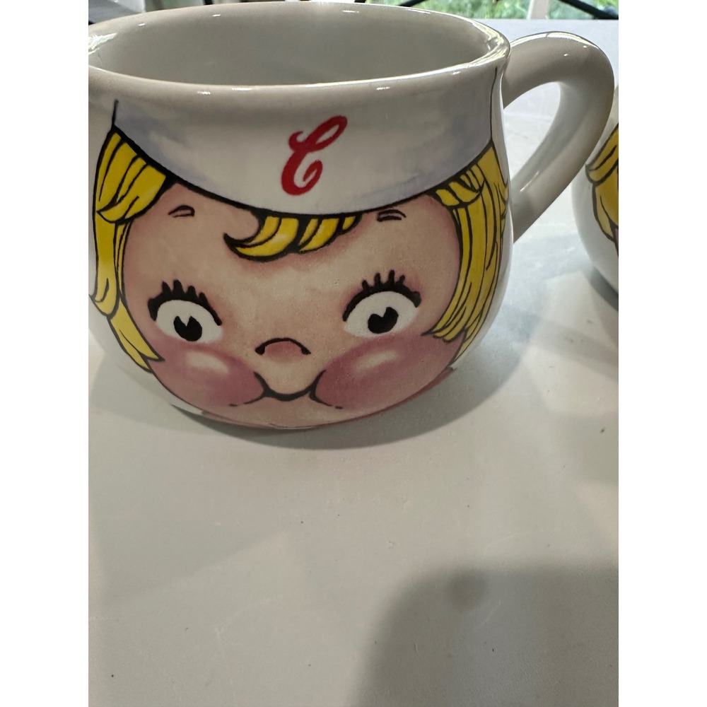 Vintage 1998 Campbells Soup Kids Ceramic Mugs Set of 2 Houston Harvest Retro - Picture 4 of 7